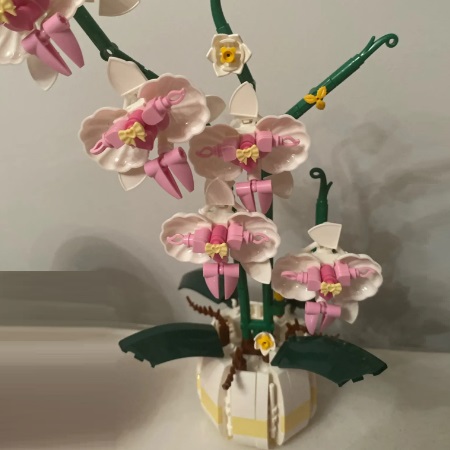 bricksNblocks 12138 - bricksNblocks bouwblokjes Orchidee wit - 616 blokjes, miniblokjes, methode vergelijkbaar met Lego