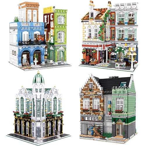  14013 -  mini bouwblokjes, Cuba Hotel, 3950 steentjes, LET OP: kleinere blokjes dan Lego