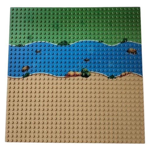 LG20009 BricksNBlocks® Lego compatible basis grondplaat, rivier recht 25,5x25,5cm (32x32 nopjes)