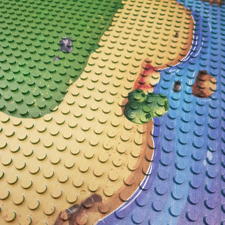  20007 -  bricksNblocks® schateiland grondplaat hoek 25,5 x 25,5 cm (32 x 32 nopjes), compatible met andere bouwblokjes systemen, per stuk