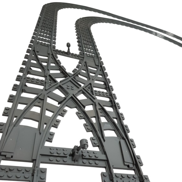 bricksNblocks® 20107 - bricksNblocks® bricksNblocks® complete dubbelspoor treinbaan set, ca. 160x95cm, 32 gebogen rails, 22 rechte rails en dubbelspoor wissel