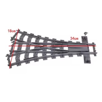  20120 -  Bouwblokjes spoorrails splitsing van 1 naar 3 sporen. Compatible met Lego