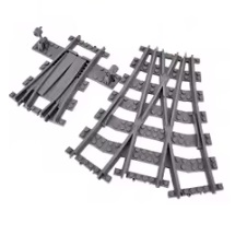  20120 -  Bouwblokjes spoorrails splitsing van 1 naar 3 sporen. Compatible met Lego