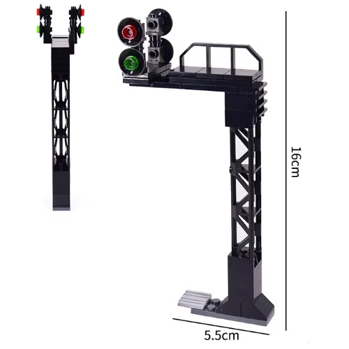  20124 -  Bouwblokjes seinpaal voor enkelspoor, compatible met Lego