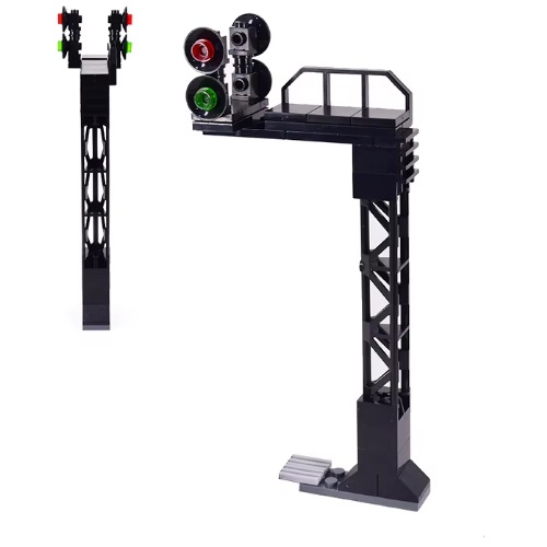LG20124 Bouwblokjes seinpaal voor enkelspoor, compatible met Lego
