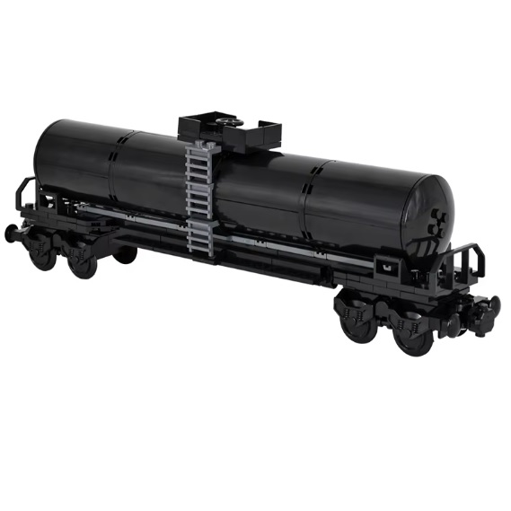 LG20131 bouwblokjes tankwagon zwart, ca. 207 blokjes, compatible met Lego en Mould King treinbaan