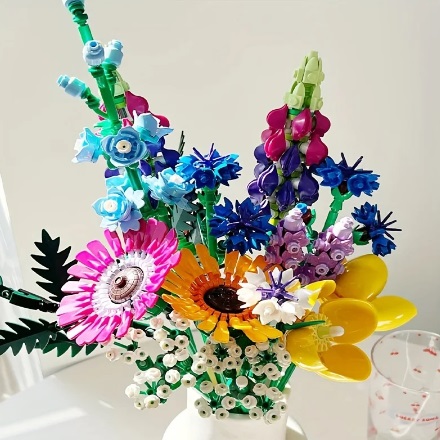  30131 -  bouwblokjes boeket met wilde bloemen, 939 steentjes, compatible met LEGO