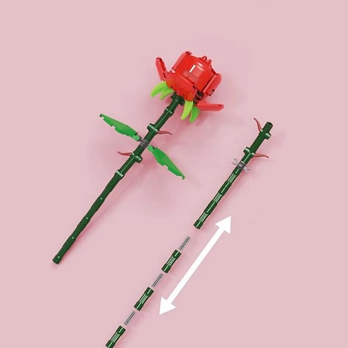  32011 -  bouwblokjes rode roos, 69 steentjes, compatible met Lego