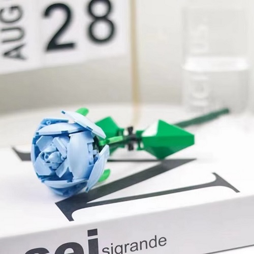  32013 -  bouwblokjes lichtblauwe roos, 69 steentjes, compatible met Lego