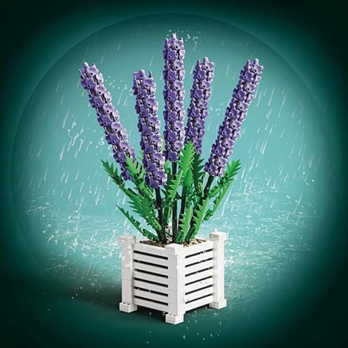  32103 -  Bouwblokjes Lavendel in witte bak, compatible met Lego, 1204 blokjes