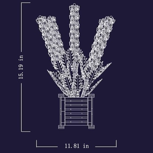  32103 -  Bouwblokjes Lavendel in witte bak, compatible met Lego, 1204 blokjes