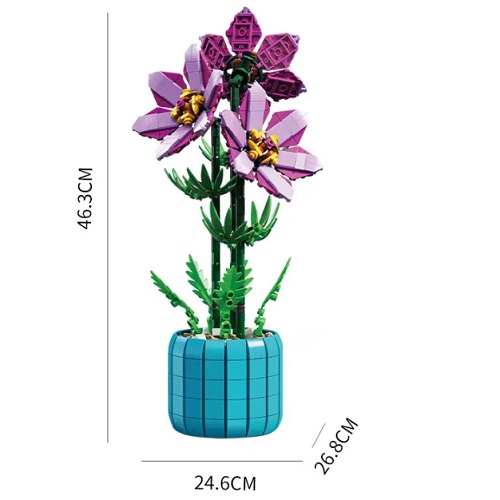  32106 -  Bouwblokjes Azalia in pot, 798 blokjes, compatible met Lego