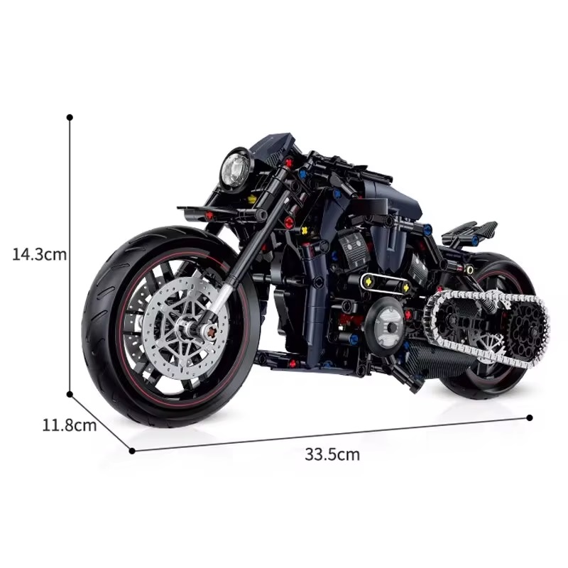  60517 -  bouwpakket bouwsteentjes Night Luther Motorcycle, schaal 1:8, 623 blokjes, compatible met Lego