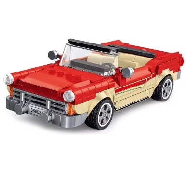 LG66034 Bouwblokjes vintage cabrio sportauto, 370 blokjes, compatibel met Lego en Sluban