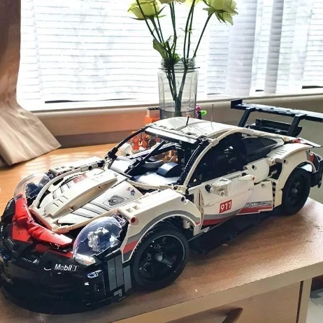  67096 -  bouwblokjes Porsche 911 RSR, 1580 steentjes, compatible met Lego